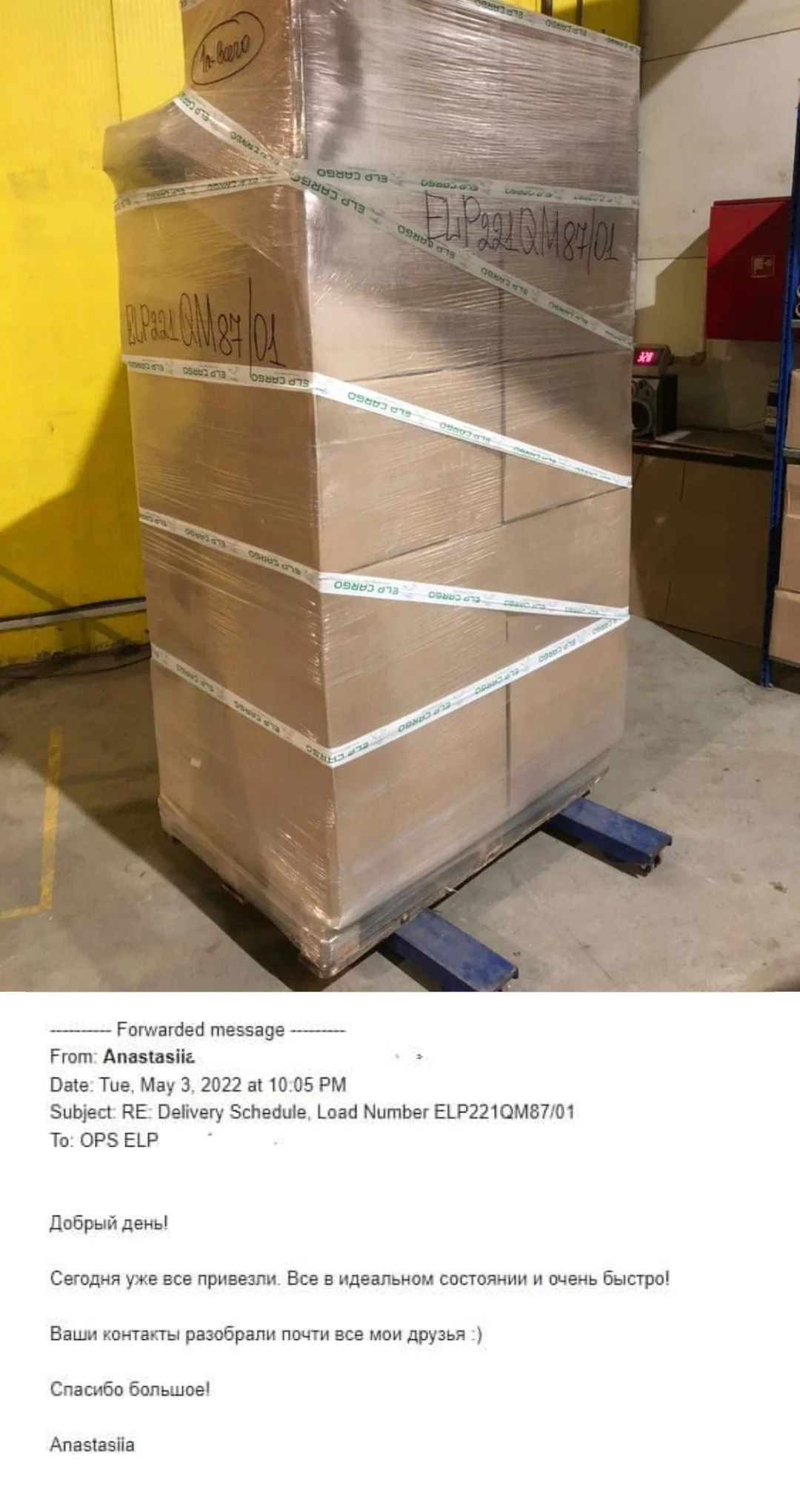 Упаковка и погрузка при международном переезде ELP CARGO